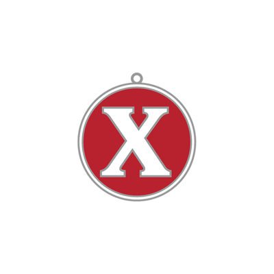 X Keychain Front Image on white background