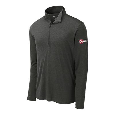 Black Heather 1/2 Zip Pullover Product Image on white background