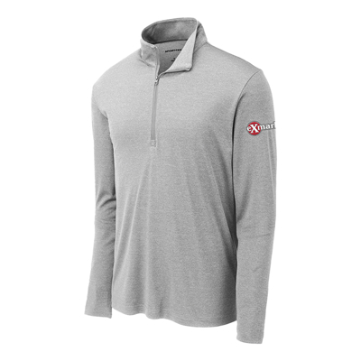Grey Heather 1/2 zip Pullover Product Image on white background