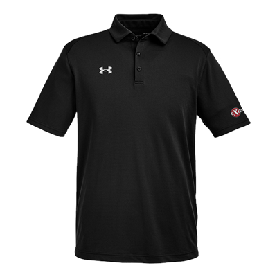 Black Under Armour Black Polo Product Image on white background